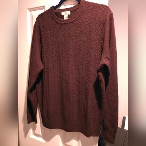 Dockers Mens Maroon Burgundy Sweater Size Large Long Sleeve Soft Pullover